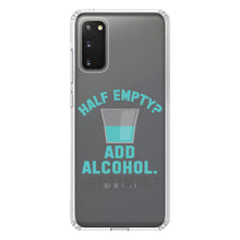 DistinctInk® Clear Shockproof Hybrid Case for Apple iPhone / Samsung Galaxy / Google Pixel - Half Empty?  Add Alcohol.  -Optimist