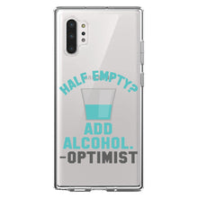 DistinctInk® Clear Shockproof Hybrid Case for Apple iPhone / Samsung Galaxy / Google Pixel - Half Empty?  Add Alcohol.  -Optimist