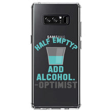 DistinctInk® Clear Shockproof Hybrid Case for Apple iPhone / Samsung Galaxy / Google Pixel - Half Empty?  Add Alcohol.  -Optimist