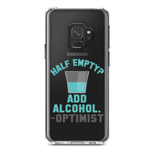 DistinctInk® Clear Shockproof Hybrid Case for Apple iPhone / Samsung Galaxy / Google Pixel - Half Empty?  Add Alcohol.  -Optimist