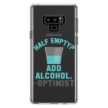 DistinctInk® Clear Shockproof Hybrid Case for Apple iPhone / Samsung Galaxy / Google Pixel - Half Empty?  Add Alcohol.  -Optimist