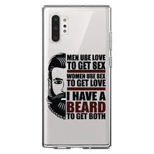 DistinctInk® Clear Shockproof Hybrid Case for Apple iPhone / Samsung Galaxy / Google Pixel - I have a Beard to Get Love & Sex
