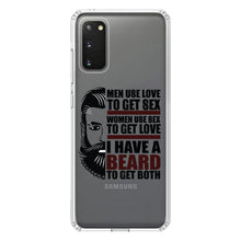 DistinctInk® Clear Shockproof Hybrid Case for Apple iPhone / Samsung Galaxy / Google Pixel - I have a Beard to Get Love & Sex