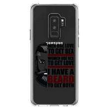 DistinctInk® Clear Shockproof Hybrid Case for Apple iPhone / Samsung Galaxy / Google Pixel - I have a Beard to Get Love & Sex