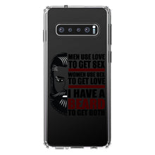 DistinctInk® Clear Shockproof Hybrid Case for Apple iPhone / Samsung Galaxy / Google Pixel - I have a Beard to Get Love & Sex
