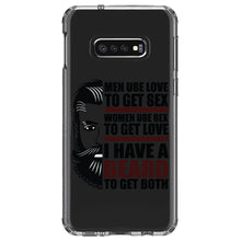 DistinctInk® Clear Shockproof Hybrid Case for Apple iPhone / Samsung Galaxy / Google Pixel - I have a Beard to Get Love & Sex