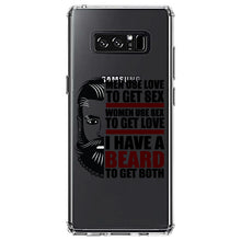 DistinctInk® Clear Shockproof Hybrid Case for Apple iPhone / Samsung Galaxy / Google Pixel - I have a Beard to Get Love & Sex