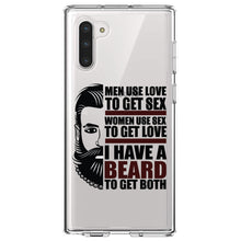 DistinctInk® Clear Shockproof Hybrid Case for Apple iPhone / Samsung Galaxy / Google Pixel - I have a Beard to Get Love & Sex