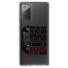 DistinctInk® Clear Shockproof Hybrid Case for Apple iPhone / Samsung Galaxy / Google Pixel - I have a Beard to Get Love & Sex