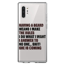 DistinctInk® Clear Shockproof Hybrid Case for Apple iPhone / Samsung Galaxy / Google Pixel - Beard - I Make the Rules, Do What I Want