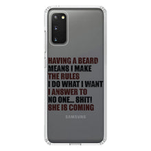 DistinctInk® Clear Shockproof Hybrid Case for Apple iPhone / Samsung Galaxy / Google Pixel - Beard - I Make the Rules, Do What I Want