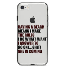 DistinctInk® Clear Shockproof Hybrid Case for Apple iPhone / Samsung Galaxy / Google Pixel - Beard - I Make the Rules, Do What I Want