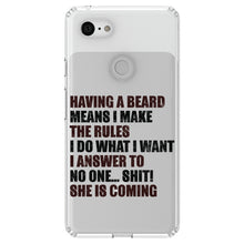 DistinctInk® Clear Shockproof Hybrid Case for Apple iPhone / Samsung Galaxy / Google Pixel - Beard - I Make the Rules, Do What I Want