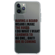 DistinctInk® Clear Shockproof Hybrid Case for Apple iPhone / Samsung Galaxy / Google Pixel - Beard - I Make the Rules, Do What I Want