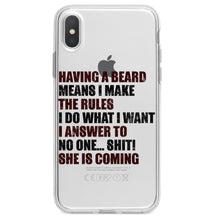 DistinctInk® Clear Shockproof Hybrid Case for Apple iPhone / Samsung Galaxy / Google Pixel - Beard - I Make the Rules, Do What I Want