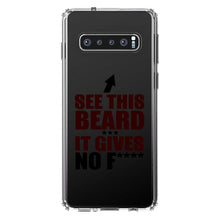 DistinctInk® Clear Shockproof Hybrid Case for Apple iPhone / Samsung Galaxy / Google Pixel - See This Beard - It Gives No F****