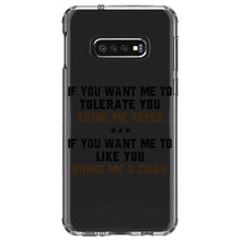 DistinctInk® Clear Shockproof Hybrid Case for Apple iPhone / Samsung Galaxy / Google Pixel - Want me to Tolerate you Bring Coffee Cigar