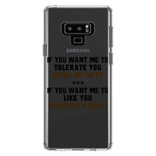 DistinctInk® Clear Shockproof Hybrid Case for Apple iPhone / Samsung Galaxy / Google Pixel - Want me to Tolerate you Bring Coffee Cigar