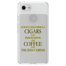 DistinctInk® Clear Shockproof Hybrid Case for Apple iPhone / Samsung Galaxy / Google Pixel - Success Formula - Cigars & Coffee