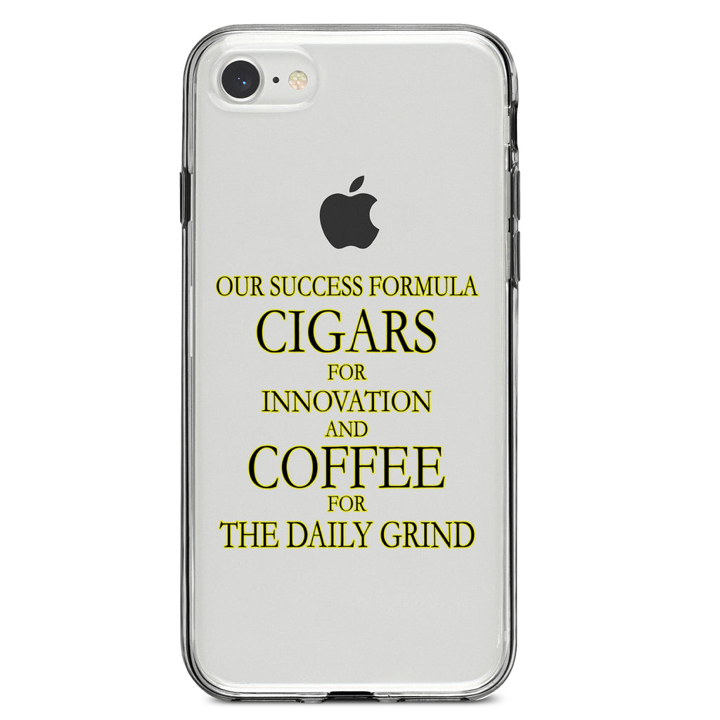 Success Formula, Cigars & Coffee Clear Shockproof iPhone Case, view 5