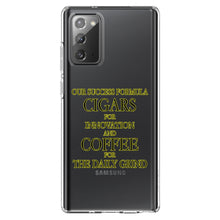 DistinctInk® Clear Shockproof Hybrid Case for Apple iPhone / Samsung Galaxy / Google Pixel - Success Formula - Cigars & Coffee
