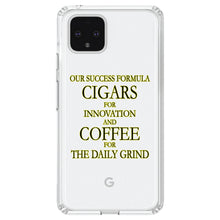 DistinctInk® Clear Shockproof Hybrid Case for Apple iPhone / Samsung Galaxy / Google Pixel - Success Formula - Cigars & Coffee