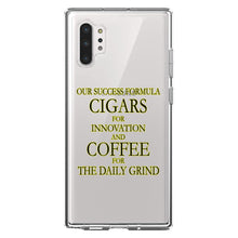 DistinctInk® Clear Shockproof Hybrid Case for Apple iPhone / Samsung Galaxy / Google Pixel - Success Formula - Cigars & Coffee