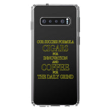 DistinctInk® Clear Shockproof Hybrid Case for Apple iPhone / Samsung Galaxy / Google Pixel - Success Formula - Cigars & Coffee