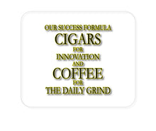 DistinctInk Custom Foam Rubber Mouse Pad - 1/4" Thick - Success Formula - Cigars & Coffee