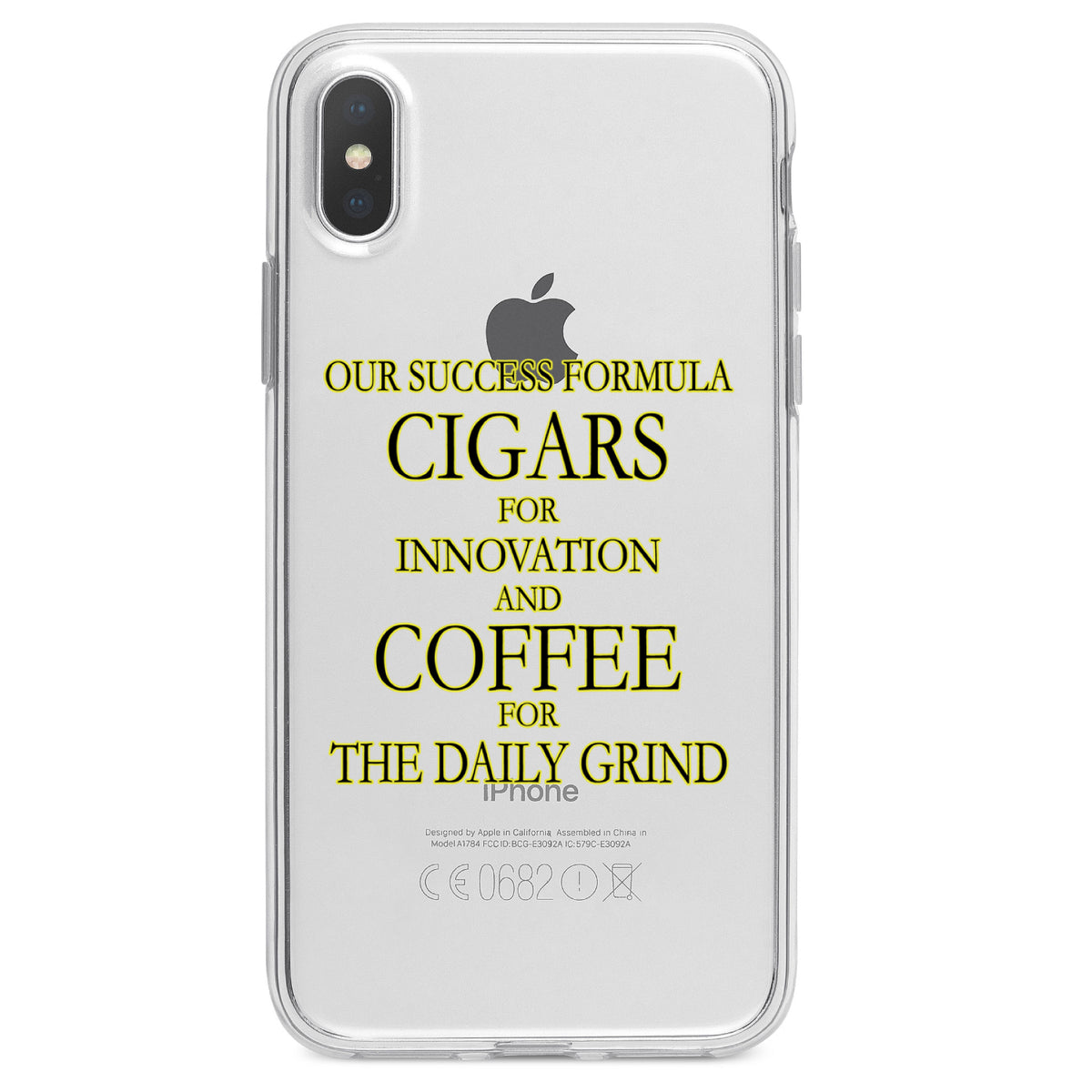 Success Formula, Cigars & Coffee Clear Shockproof iPhone Case, view 4