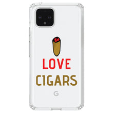 DistinctInk® Clear Shockproof Hybrid Case for Apple iPhone / Samsung Galaxy / Google Pixel - I Love Cigars