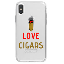 DistinctInk® Clear Shockproof Hybrid Case for Apple iPhone / Samsung Galaxy / Google Pixel - I Love Cigars