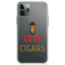 DistinctInk® Clear Shockproof Hybrid Case for Apple iPhone / Samsung Galaxy / Google Pixel - I Love Cigars