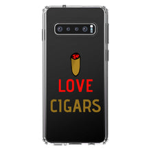 DistinctInk® Clear Shockproof Hybrid Case for Apple iPhone / Samsung Galaxy / Google Pixel - I Love Cigars