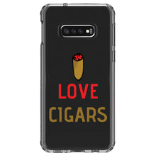 DistinctInk® Clear Shockproof Hybrid Case for Apple iPhone / Samsung Galaxy / Google Pixel - I Love Cigars