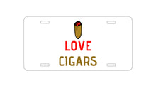 DistinctInk Custom Aluminum Decorative Vanity Front License Plate - I Love Cigars