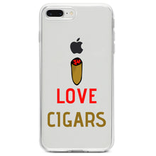 DistinctInk® Clear Shockproof Hybrid Case for Apple iPhone / Samsung Galaxy / Google Pixel - I Love Cigars
