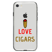 DistinctInk® Clear Shockproof Hybrid Case for Apple iPhone / Samsung Galaxy / Google Pixel - I Love Cigars
