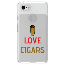 DistinctInk® Clear Shockproof Hybrid Case for Apple iPhone / Samsung Galaxy / Google Pixel - I Love Cigars