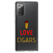 DistinctInk® Clear Shockproof Hybrid Case for Apple iPhone / Samsung Galaxy / Google Pixel - I Love Cigars