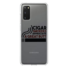DistinctInk® Clear Shockproof Hybrid Case for Apple iPhone / Samsung Galaxy / Google Pixel - Cigar Smokers Appreciate a Great Butt