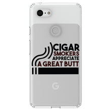 DistinctInk® Clear Shockproof Hybrid Case for Apple iPhone / Samsung Galaxy / Google Pixel - Cigar Smokers Appreciate a Great Butt