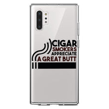 DistinctInk® Clear Shockproof Hybrid Case for Apple iPhone / Samsung Galaxy / Google Pixel - Cigar Smokers Appreciate a Great Butt