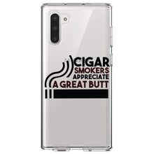 DistinctInk® Clear Shockproof Hybrid Case for Apple iPhone / Samsung Galaxy / Google Pixel - Cigar Smokers Appreciate a Great Butt
