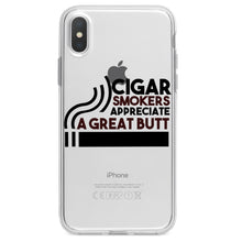 DistinctInk® Clear Shockproof Hybrid Case for Apple iPhone / Samsung Galaxy / Google Pixel - Cigar Smokers Appreciate a Great Butt