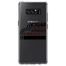 DistinctInk® Clear Shockproof Hybrid Case for Apple iPhone / Samsung Galaxy / Google Pixel - Cigar Smokers Appreciate a Great Butt