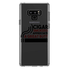 DistinctInk® Clear Shockproof Hybrid Case for Apple iPhone / Samsung Galaxy / Google Pixel - Cigar Smokers Appreciate a Great Butt