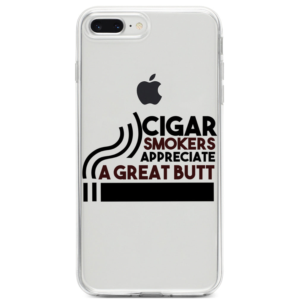 Cigar Smokers Appreciate a Great Butt Clear Shockproof iPhone Case, view 6