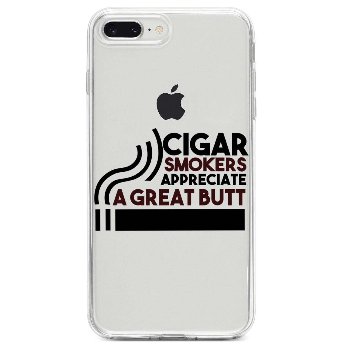 Cigar Smokers Appreciate a Great Butt Clear Shockproof iPhone Case, view 6