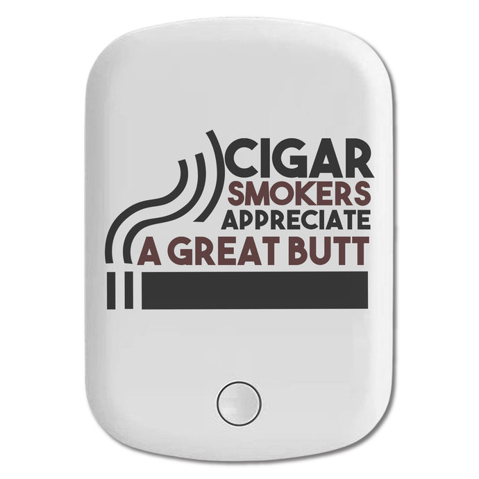 DistinctInk Magnetic Battery Pack, Wireless Portable Charger with USB-C Cable, Compatible with MagSafe iPhone 14 / 13 / 12 Series - Cigar Smokers Appreciate a Great Butt
